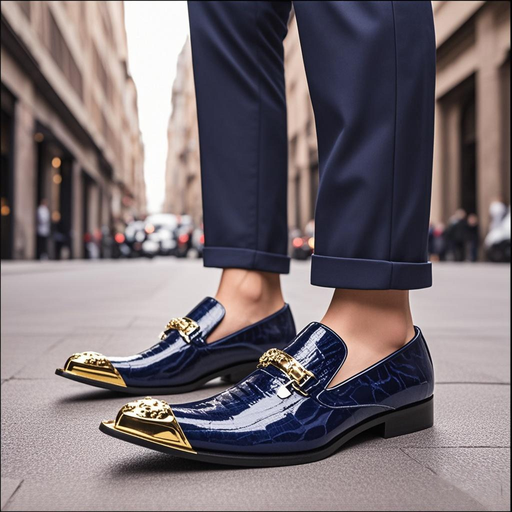Men Formal Wear Online - Spring and Autumn Crocodile lines Metal