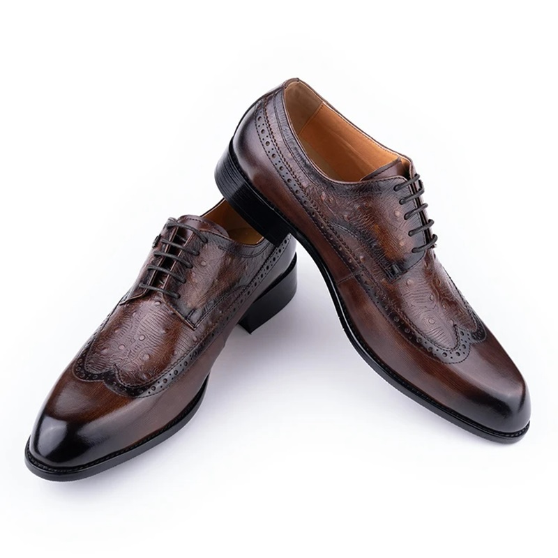 Formal Men Daily Wear Footwear - Men's Cowhide Leather Shoes Lace Up