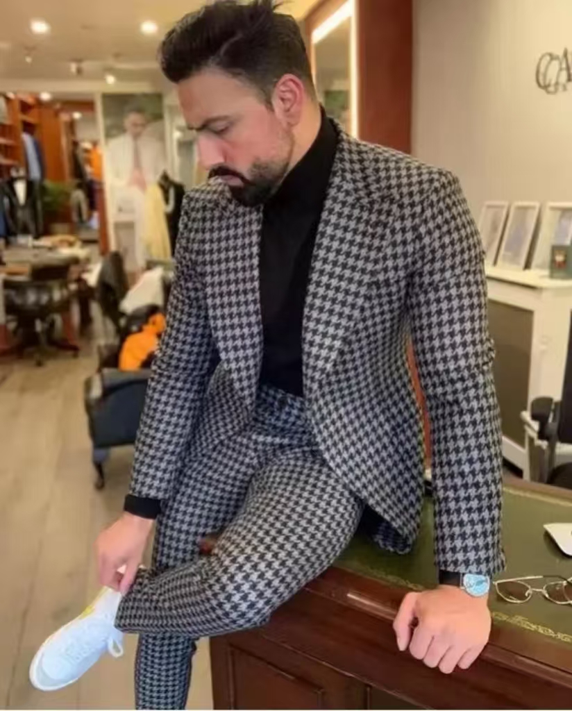 Houndstooth Vintage Men's Suit - огляд і ціна Men'S Vintage Formal Wear