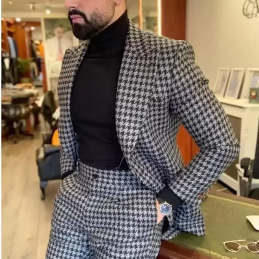 Houndstooth Vintage Men's Suit - огляд і ціна Men'S Vintage Formal Wear