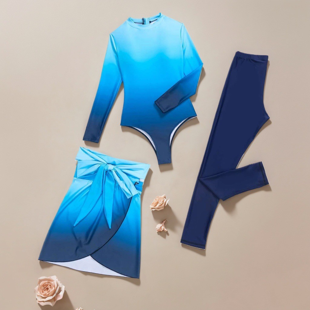 Blue Long Sleeve Swimsuit High - огляд і ціна Slim Fit Suit Set