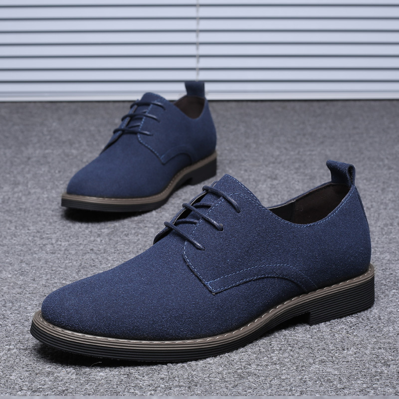 Mens Navy Blue Suede Leather O - огляд і ціна Formal Men Daily Wear Footwear
