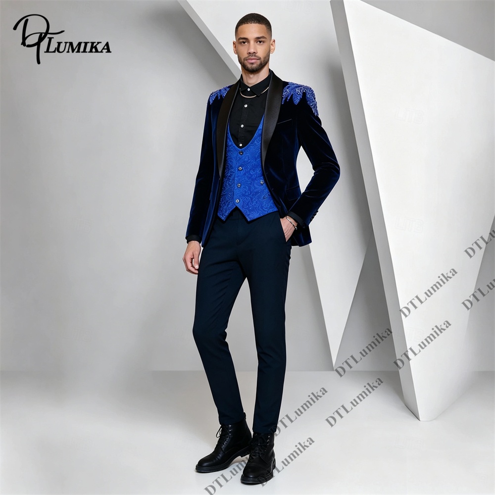 Peagent Men 3 Piece Velvet Sui - огляд і ціна Men Formal Wear For Wedding